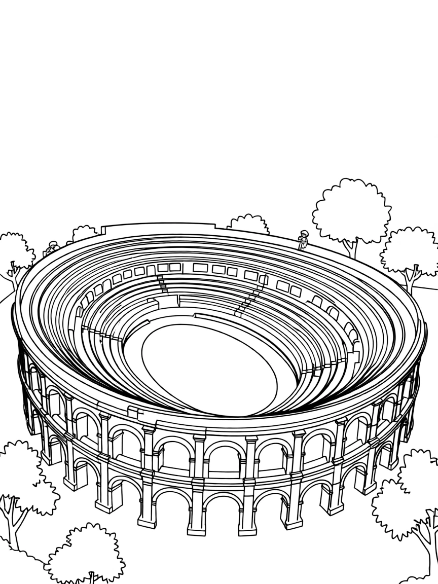 (France) Roman amphitheater in Nîmes with tiered seating