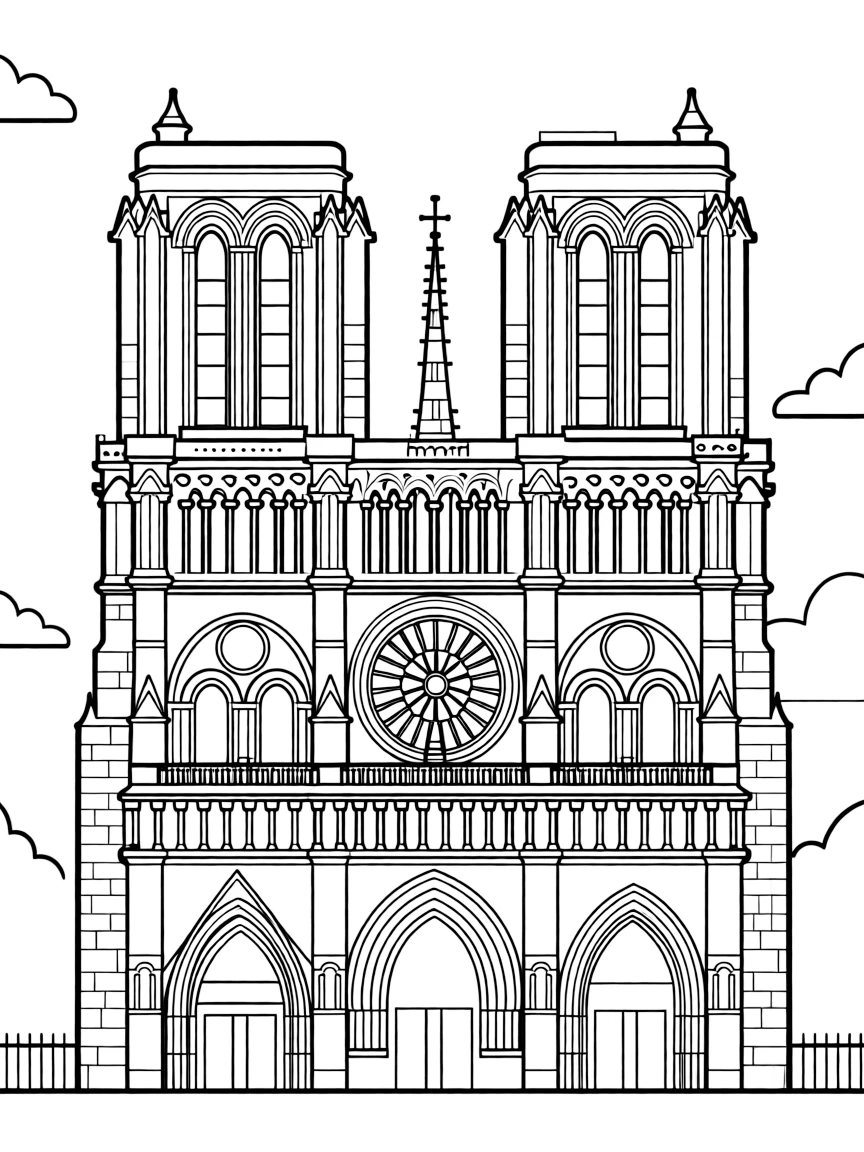 (France) Notre-Dame's iconic bell towers with detailed stonework