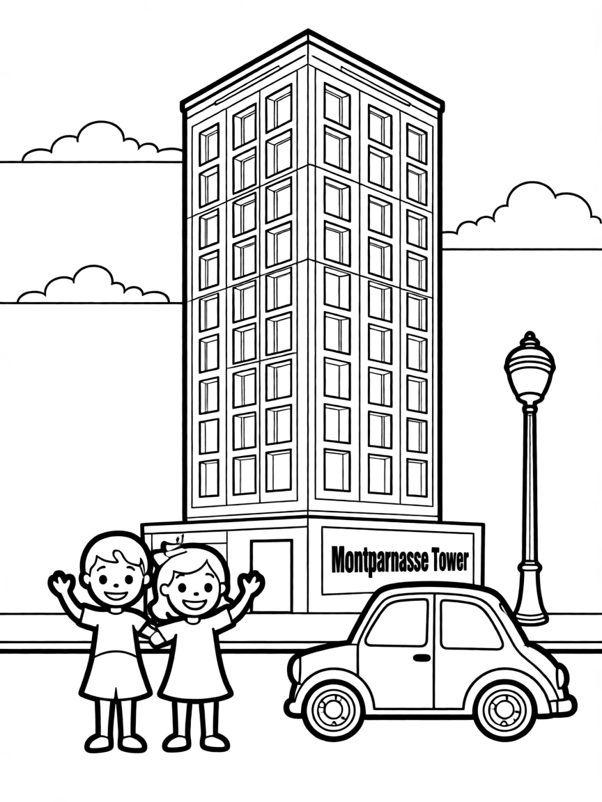 (France) Montparnasse Tower (simple rectangular skyscraper)