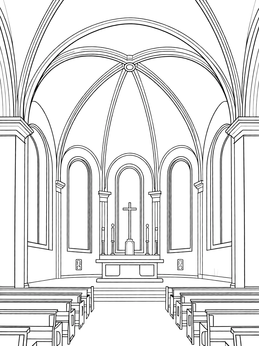 (France) Versailles Palace chapel with vaulted ceiling