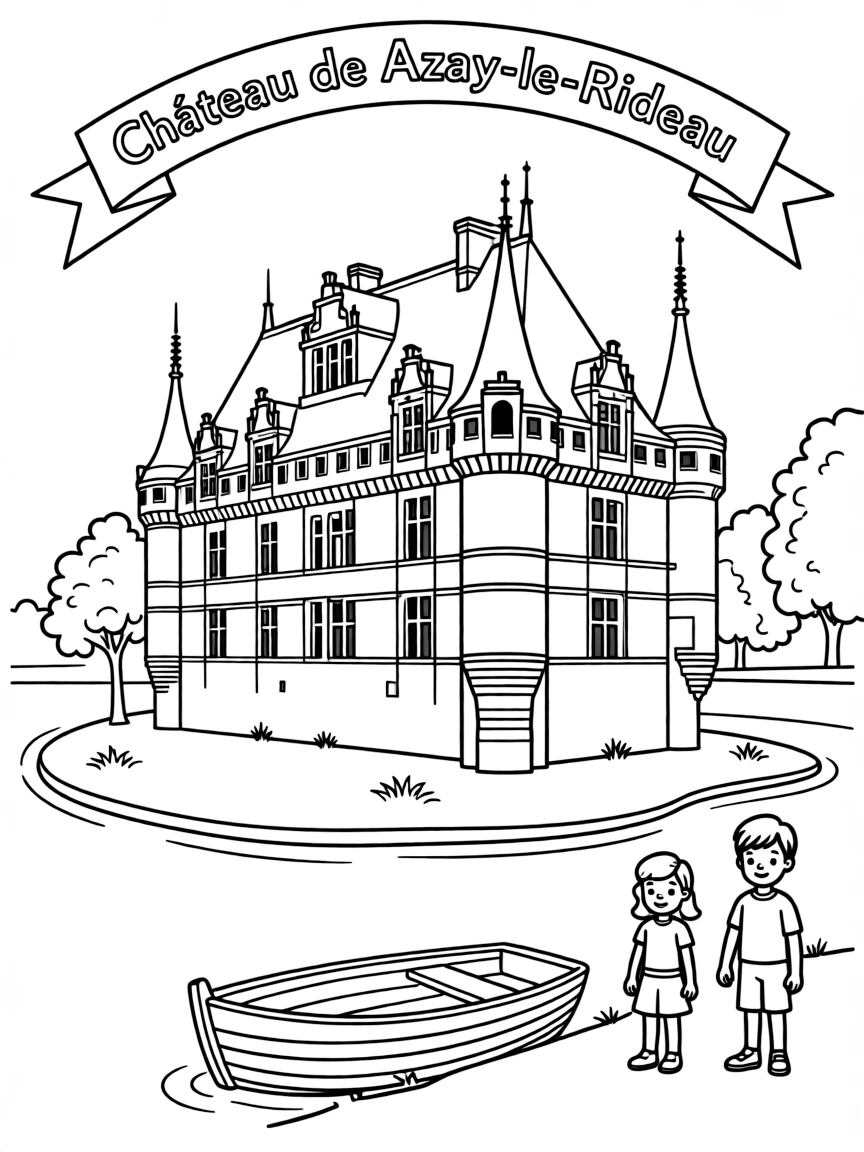 (France) Château de Azay-le-Rideau on its island setting