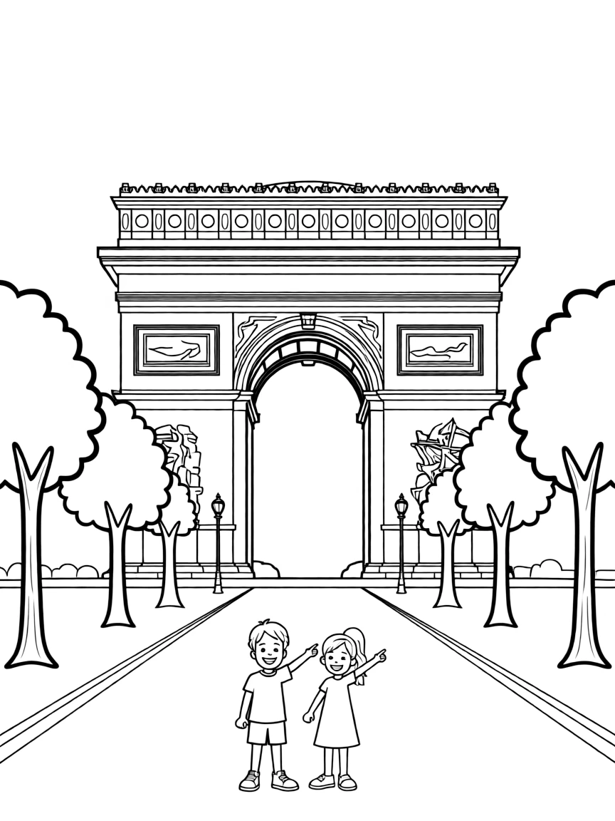 (France) Arc de Triomphe viewed from Champs-Élysées