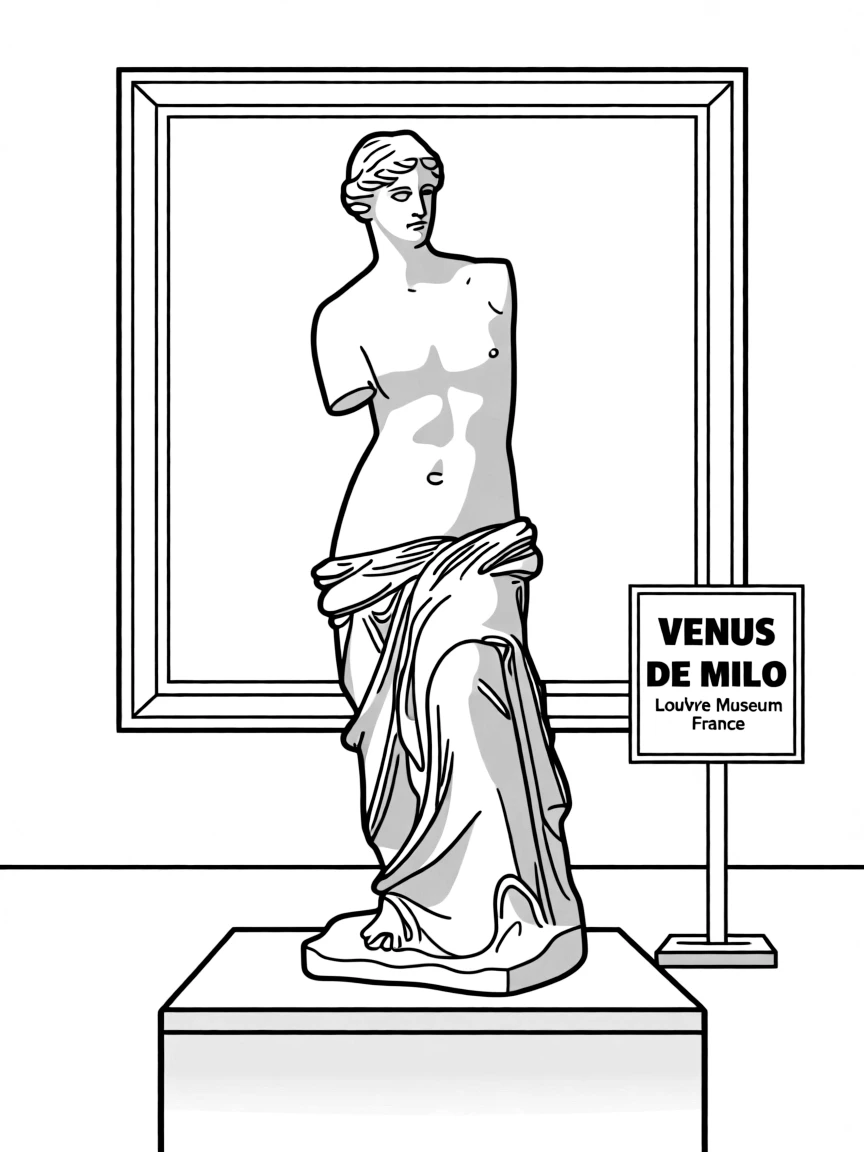(France) Louvre's Venus de Milo statue in gallery