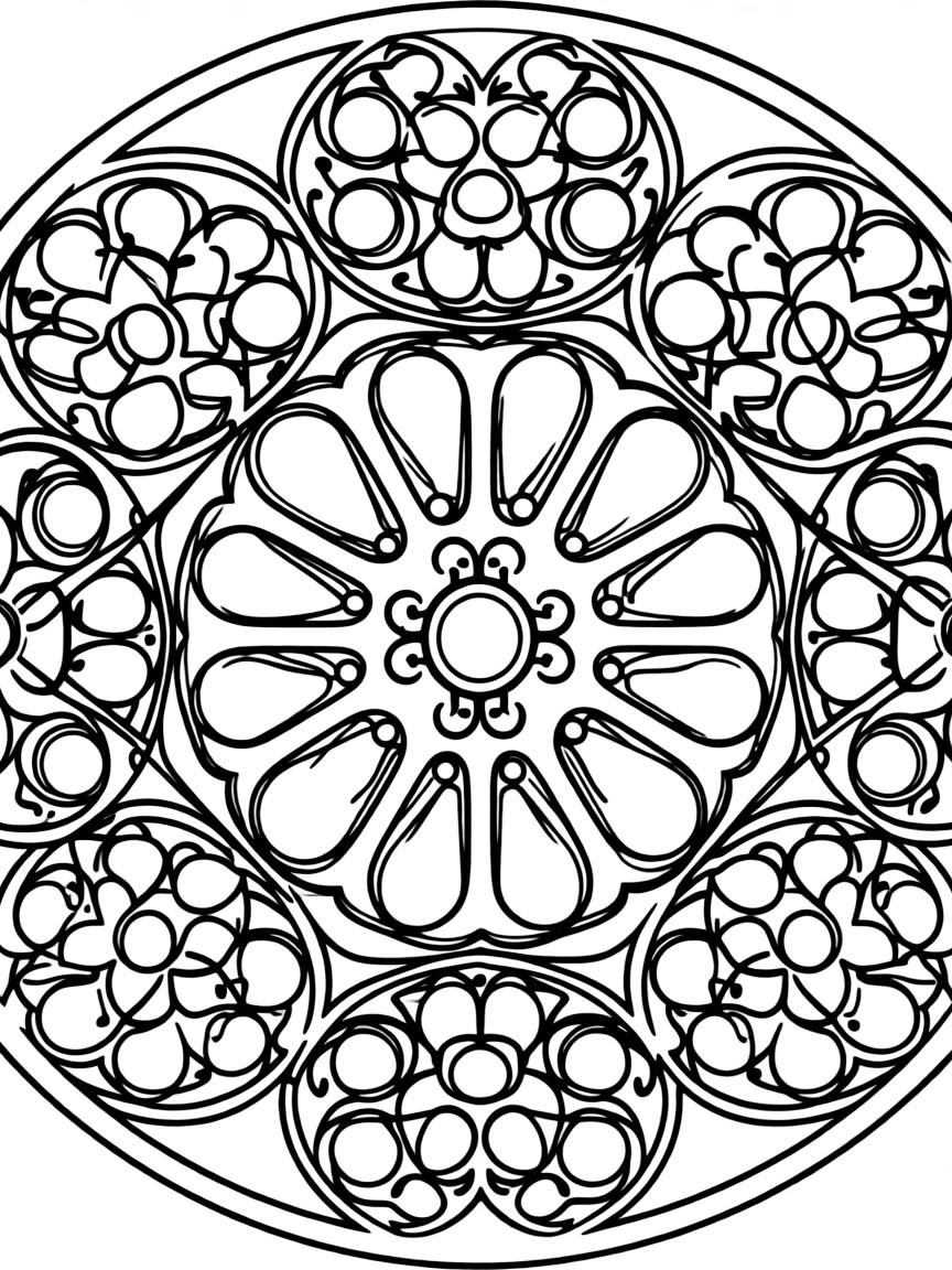 (France) Notre-Dame south rose window geometric pattern