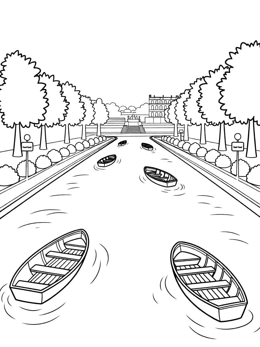 (France) Versailles Grand Canal with rowboats