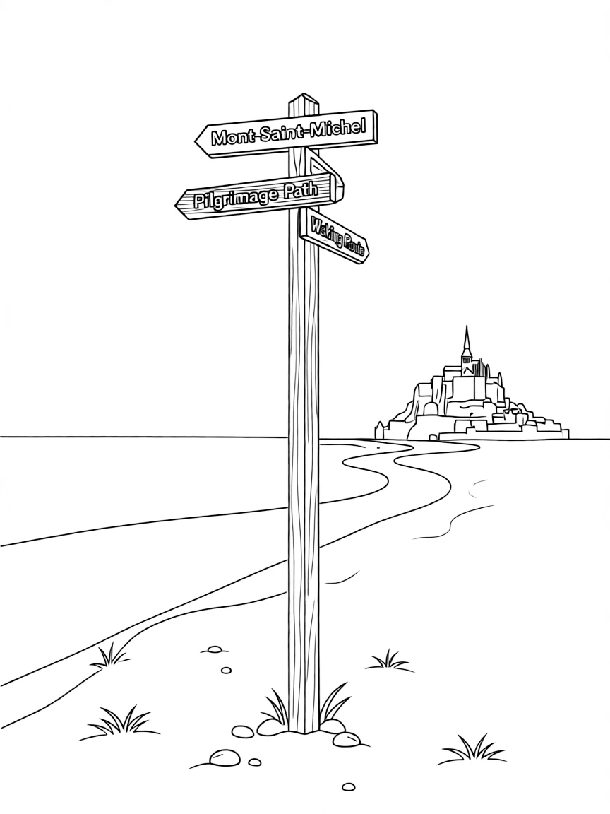 (France) Mont-Saint-Michel pilgrimage path markers