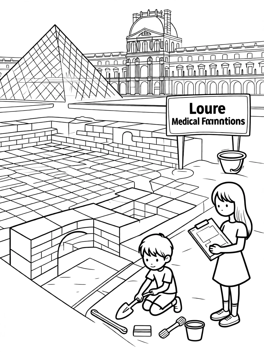 (France) Louvre medieval foundations underneath