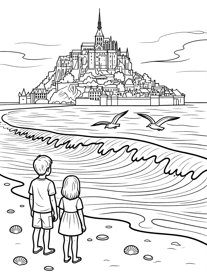 (France) Mont-Saint-Michel tidal bore phenomenon