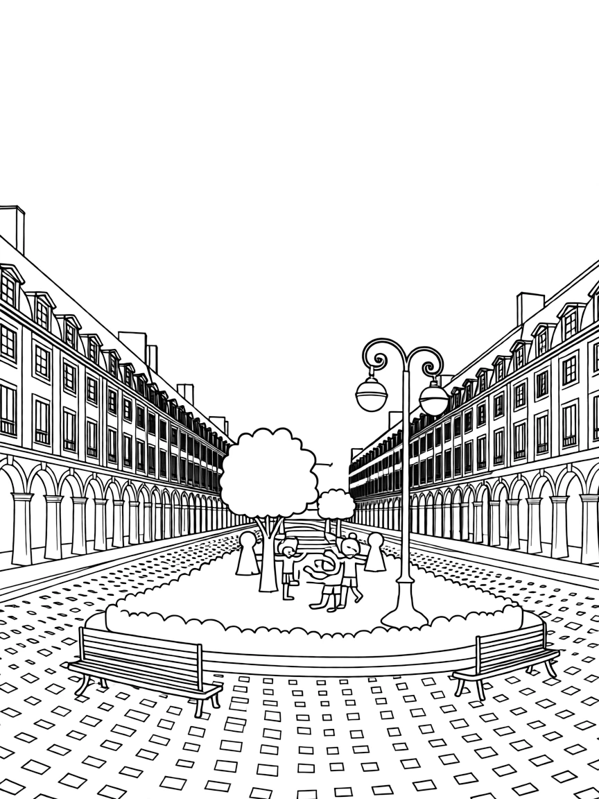 (France) Place des Vosges arcaded square