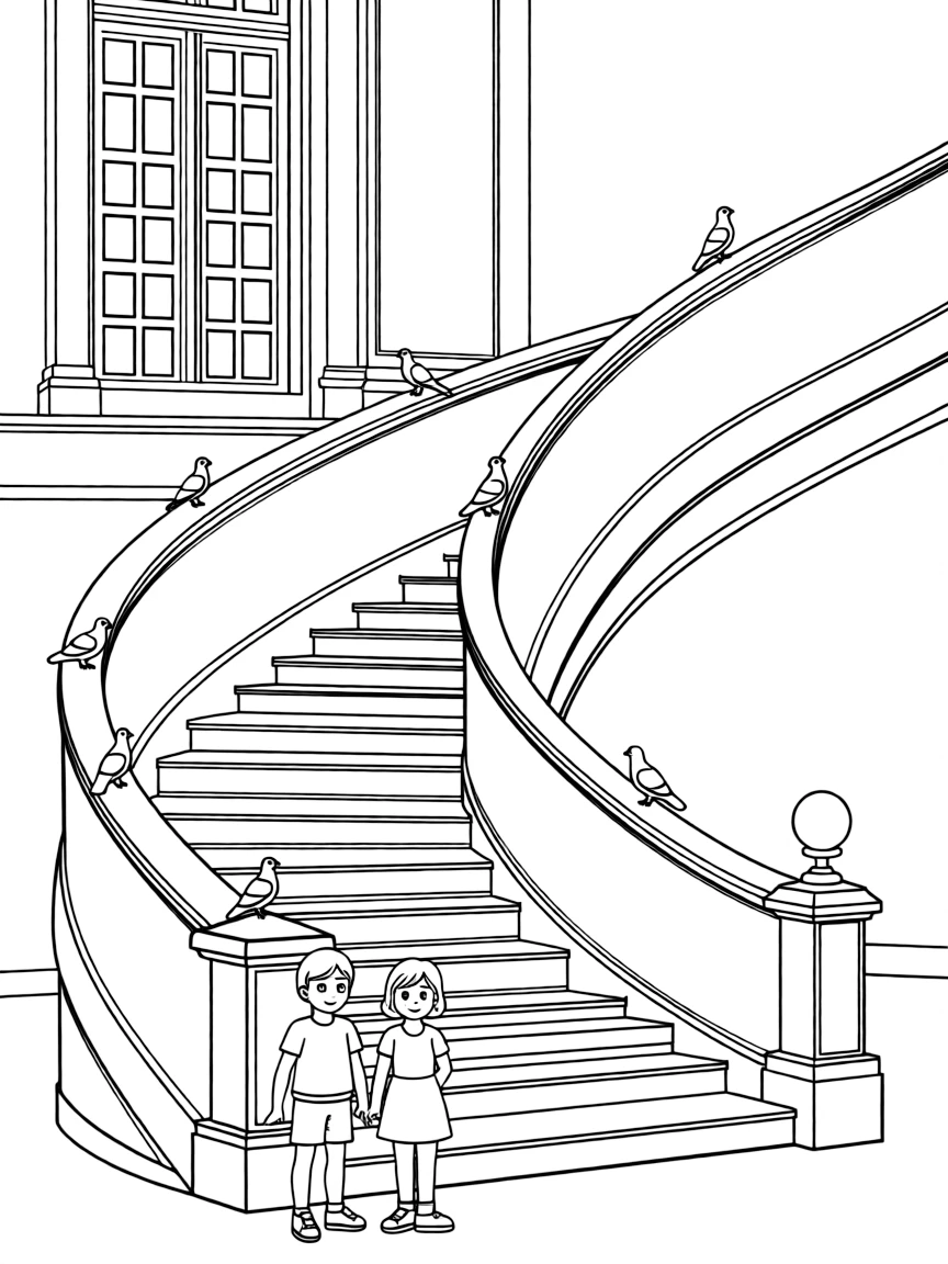 (France) Château de Fontainebleau horseshoe staircase