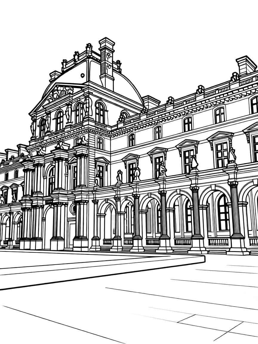 (France) Louvre Richelieu wing classical facade