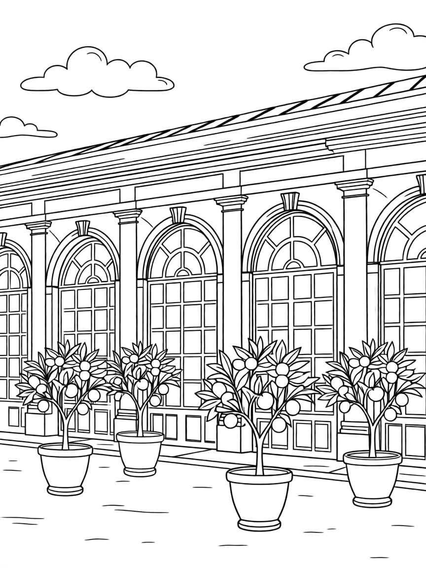 (France) Versailles Orangery with citrus trees