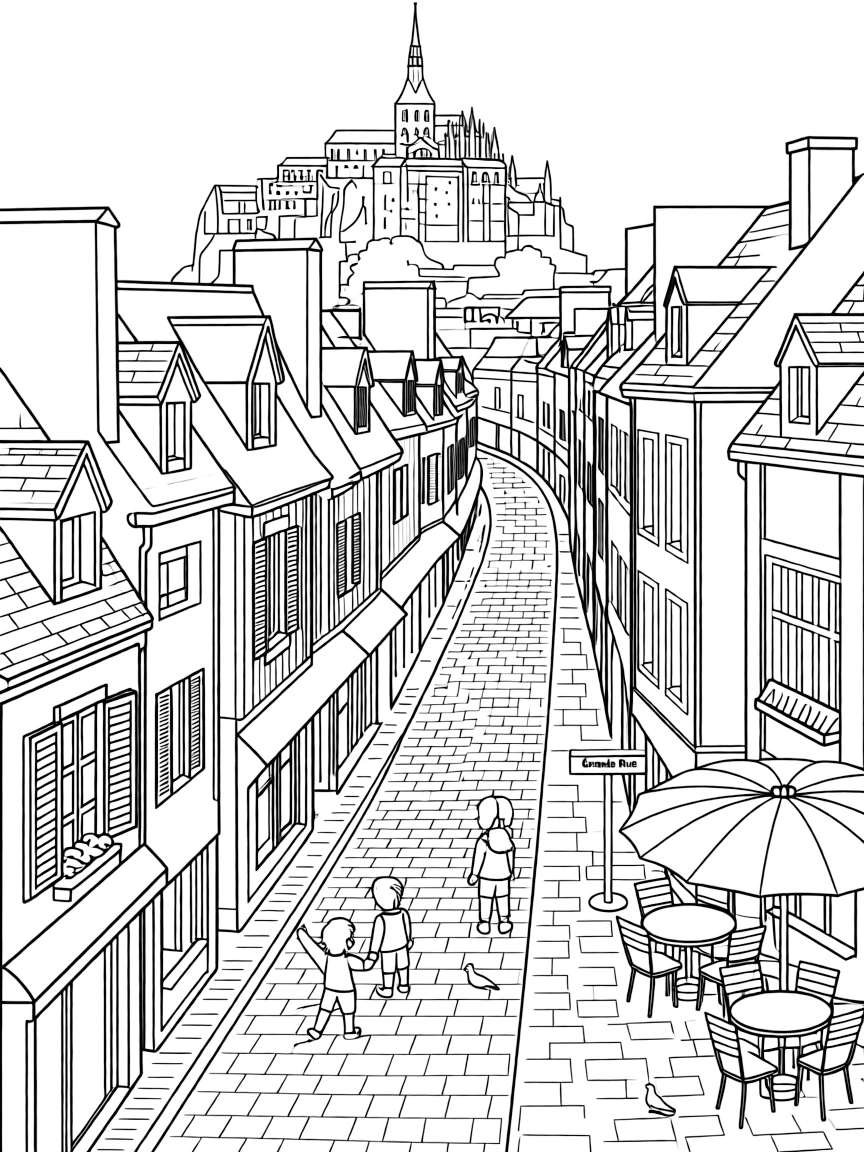 (France) Mont-Saint-Michel Grande Rue main street