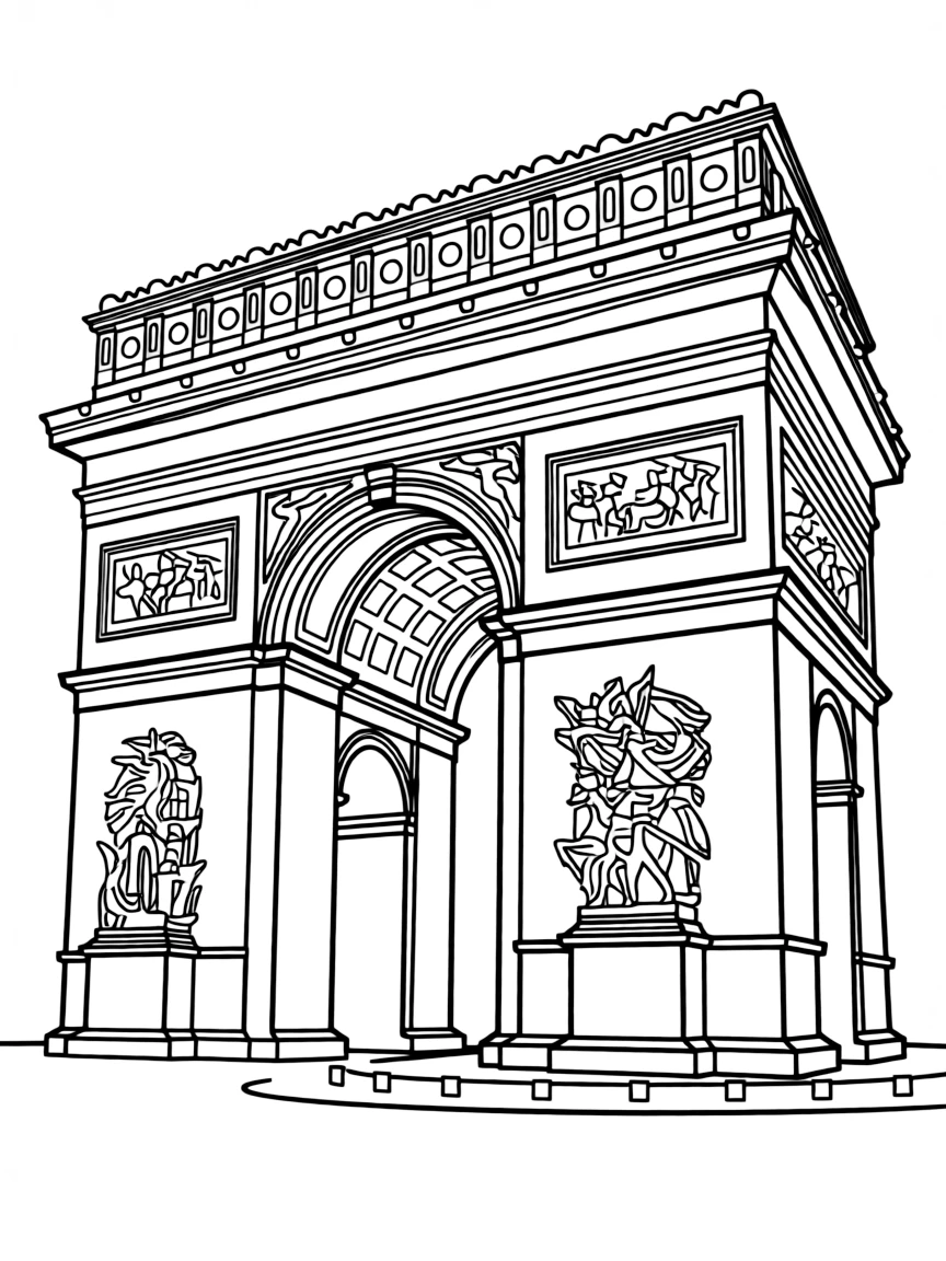 (France) Arc de Triomphe relief sculptures of battles