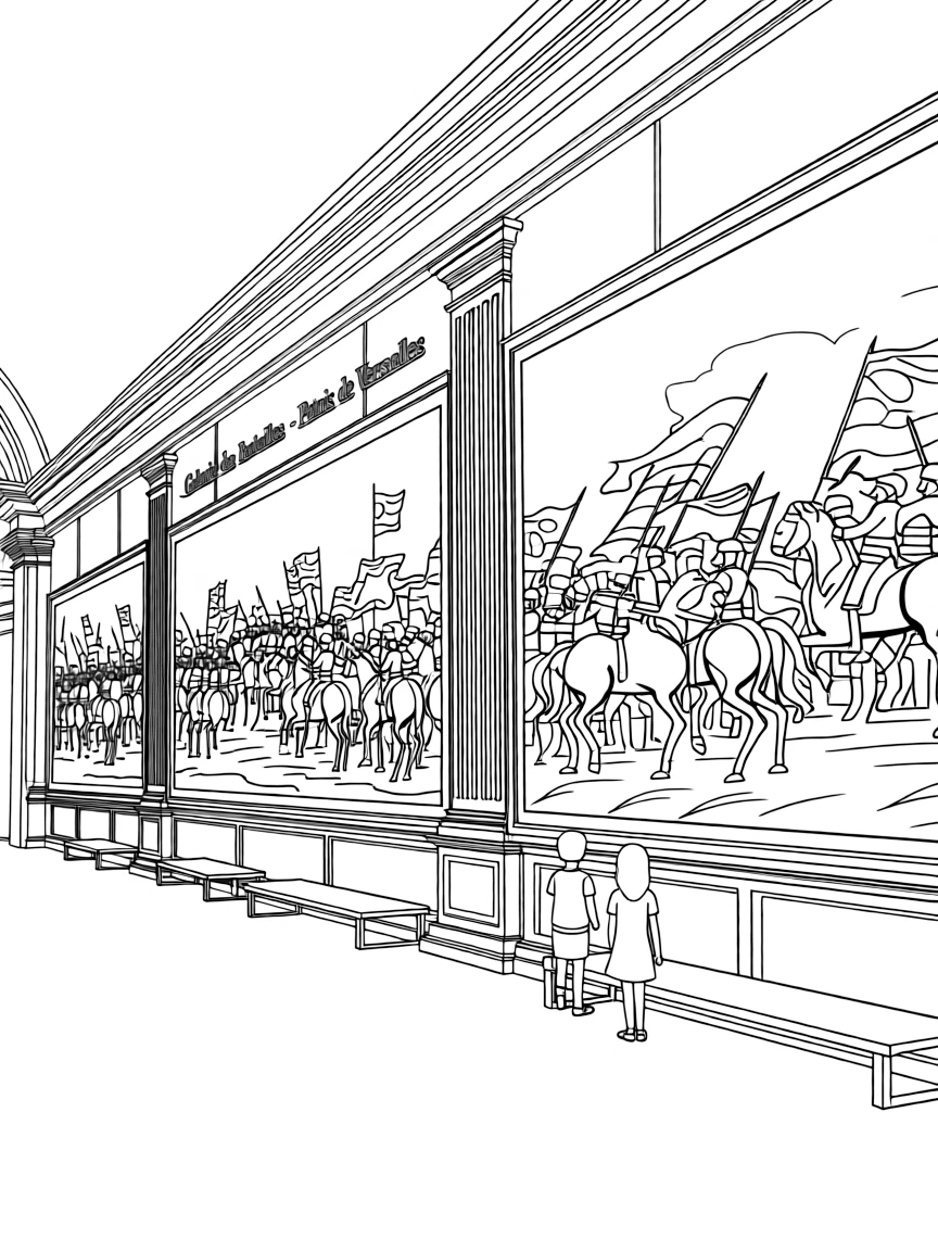 (France) Versailles Galerie des Batailles battle paintings