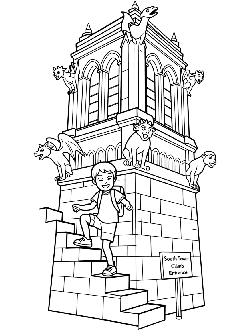 (France) Notre-Dame south tower climb and gargoyles