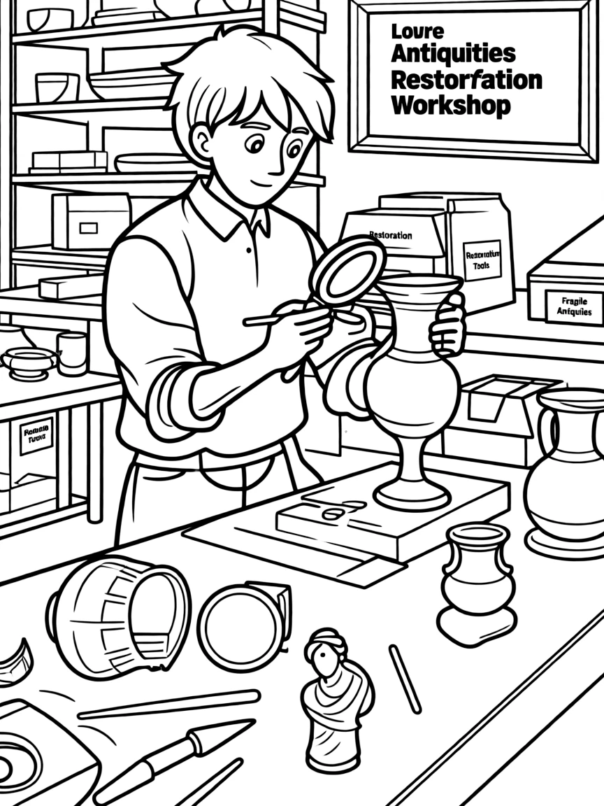 (France) Louvre antiquities restoration workshop