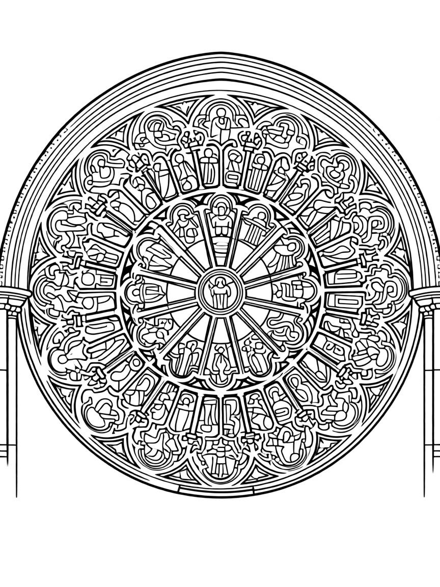 (France) Notre-Dame western rose window Last Judgment