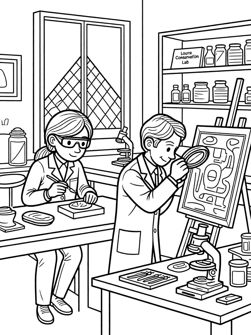 (France) Louvre conservation laboratory equipment