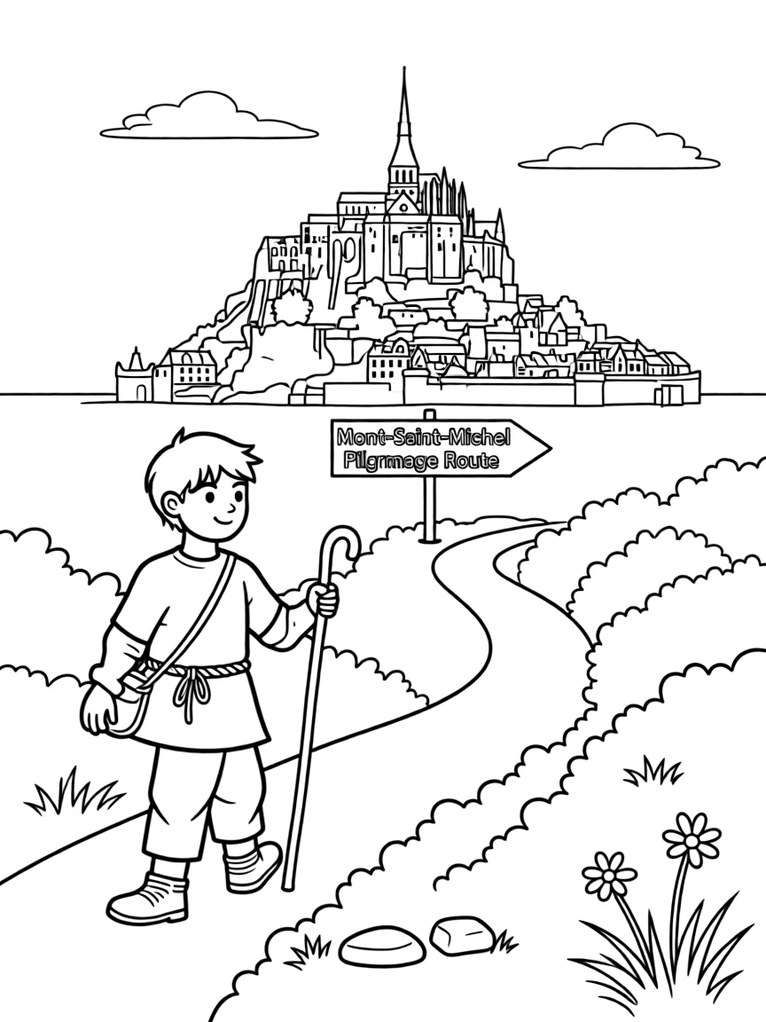 (France) Mont-Saint-Michel medieval pilgrimage route