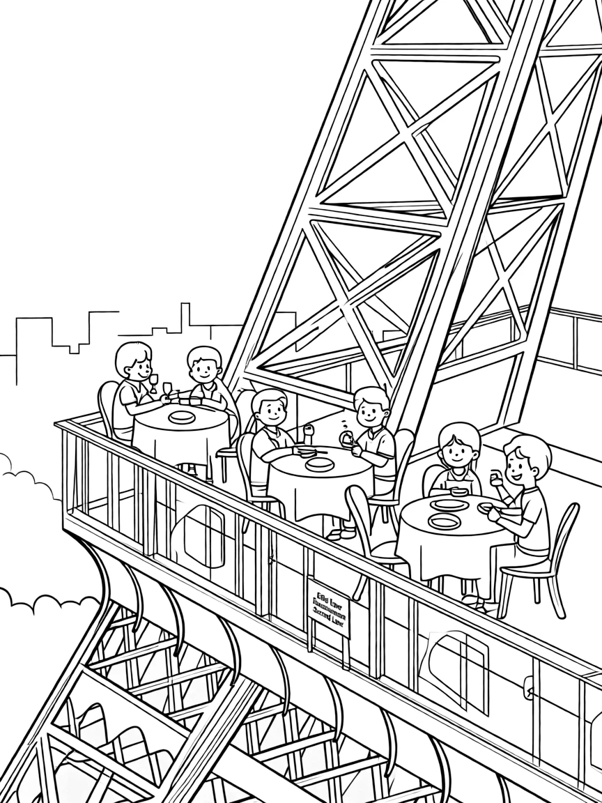 (France) Eiffel Tower second level restaurant dining