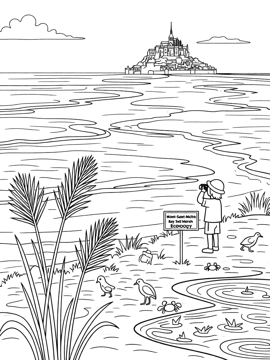 (France) Mont-Saint-Michel bay salt marsh ecology