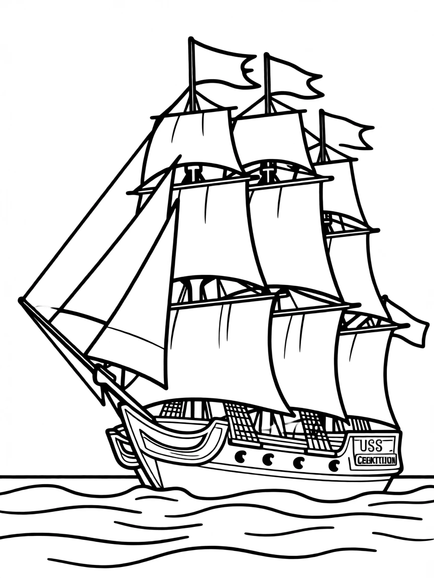 (Massachusetts) The USS Constitution "Old Ironsides" sailing ship