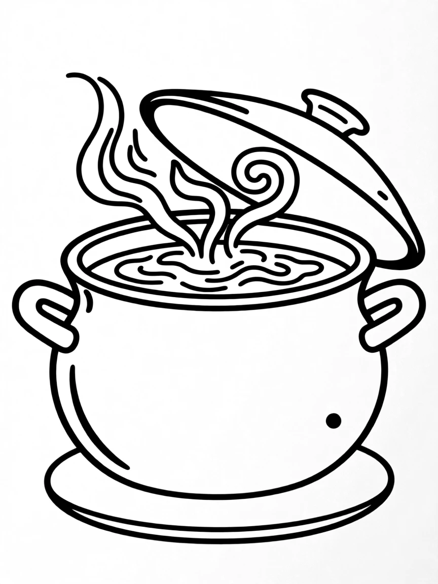 (Massachusetts) Boston baked beans pot with steam rising