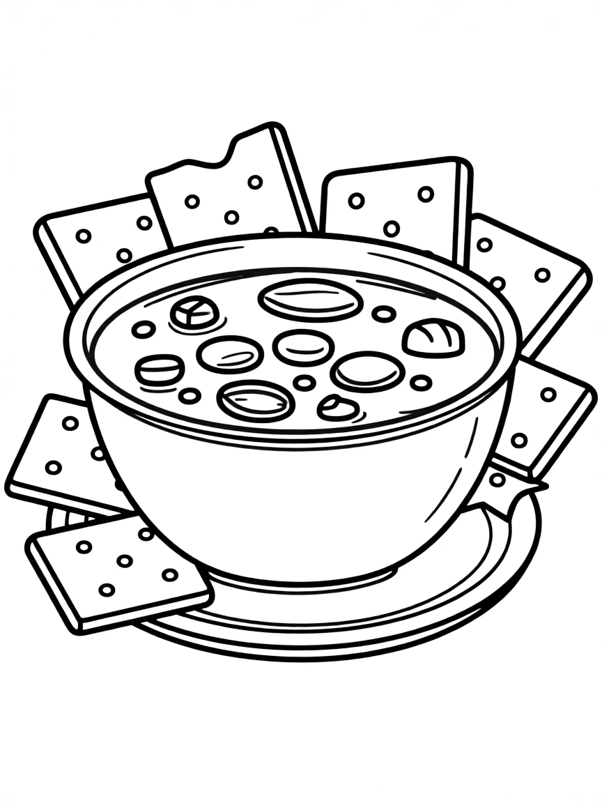 (Massachusetts) New England clam chowder bowl with crackers