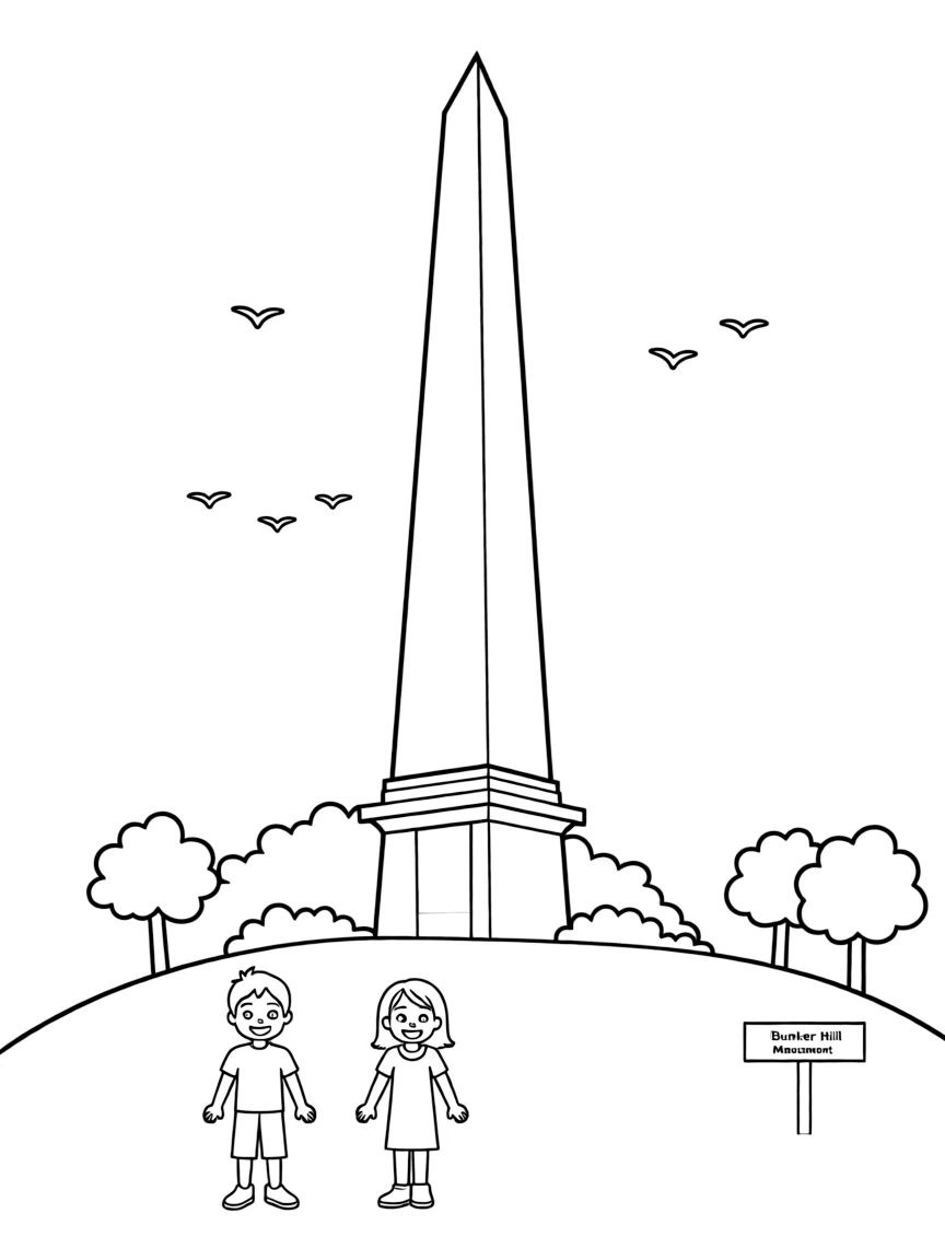 (Massachusetts) Bunker Hill Monument tall obelisk