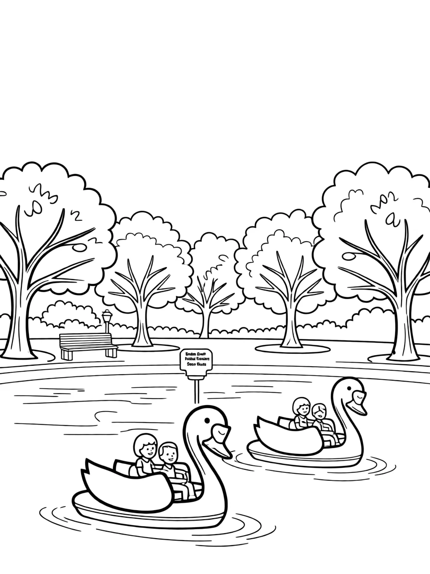 (Massachusetts) Boston Public Garden with swan boats