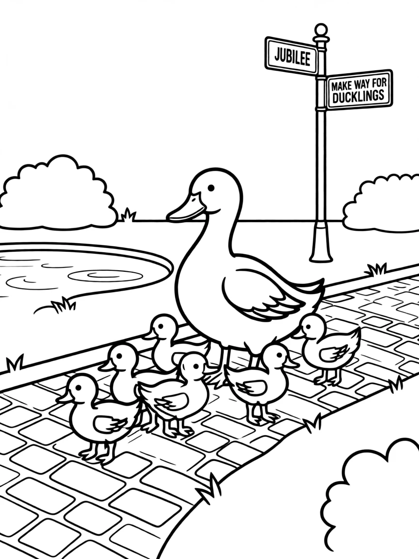 (Massachusetts) Make Way for Ducklings duck family
