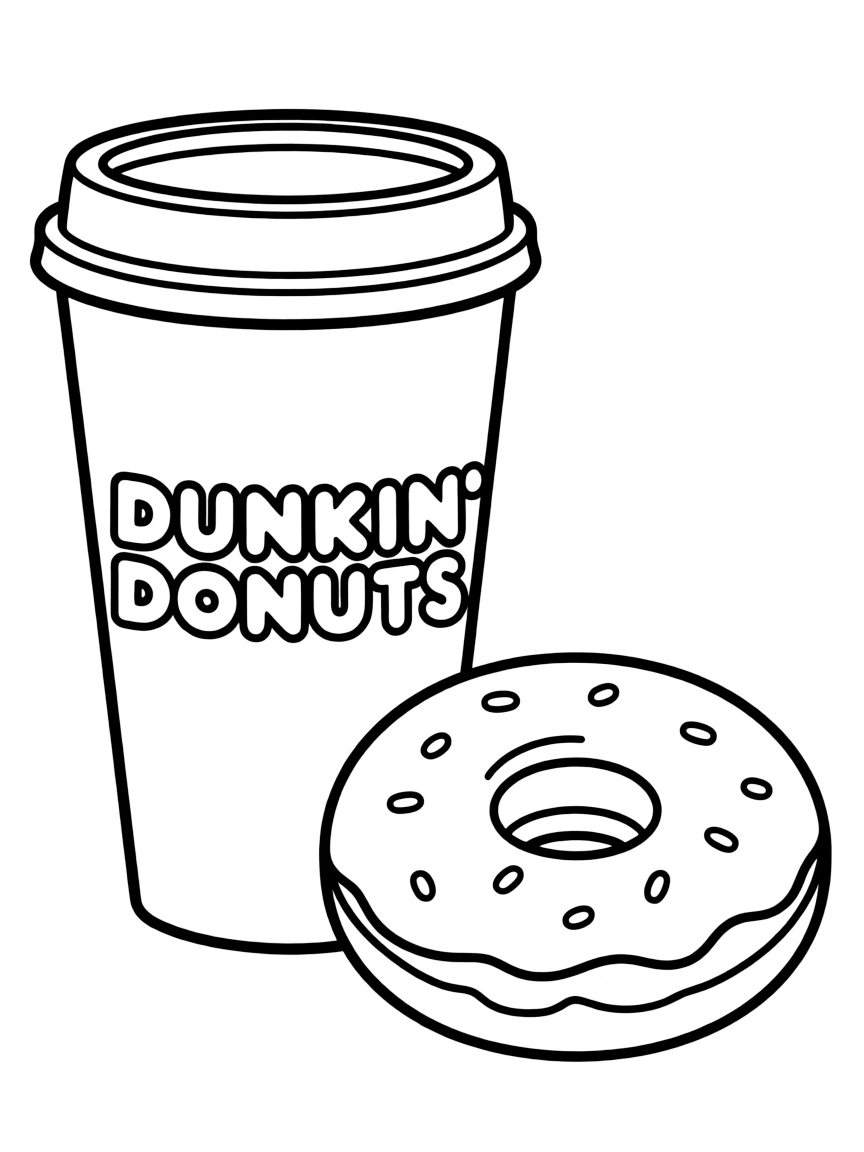 (Massachusetts) Dunkin' Donuts coffee cup and donut