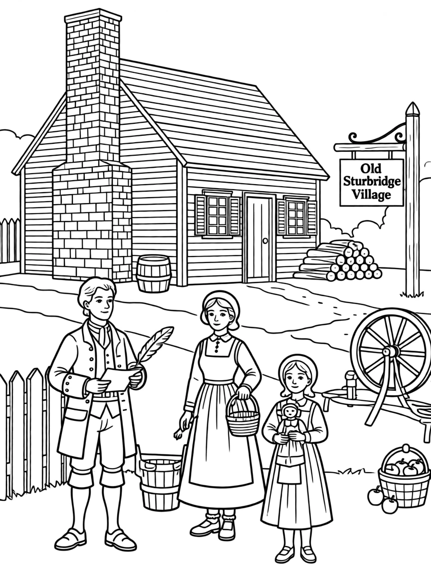 (Massachusetts) Old Sturbridge Village colonial scene