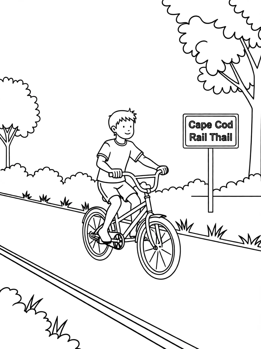 (Massachusetts) Bicycle riding on Cape Cod Rail Trail