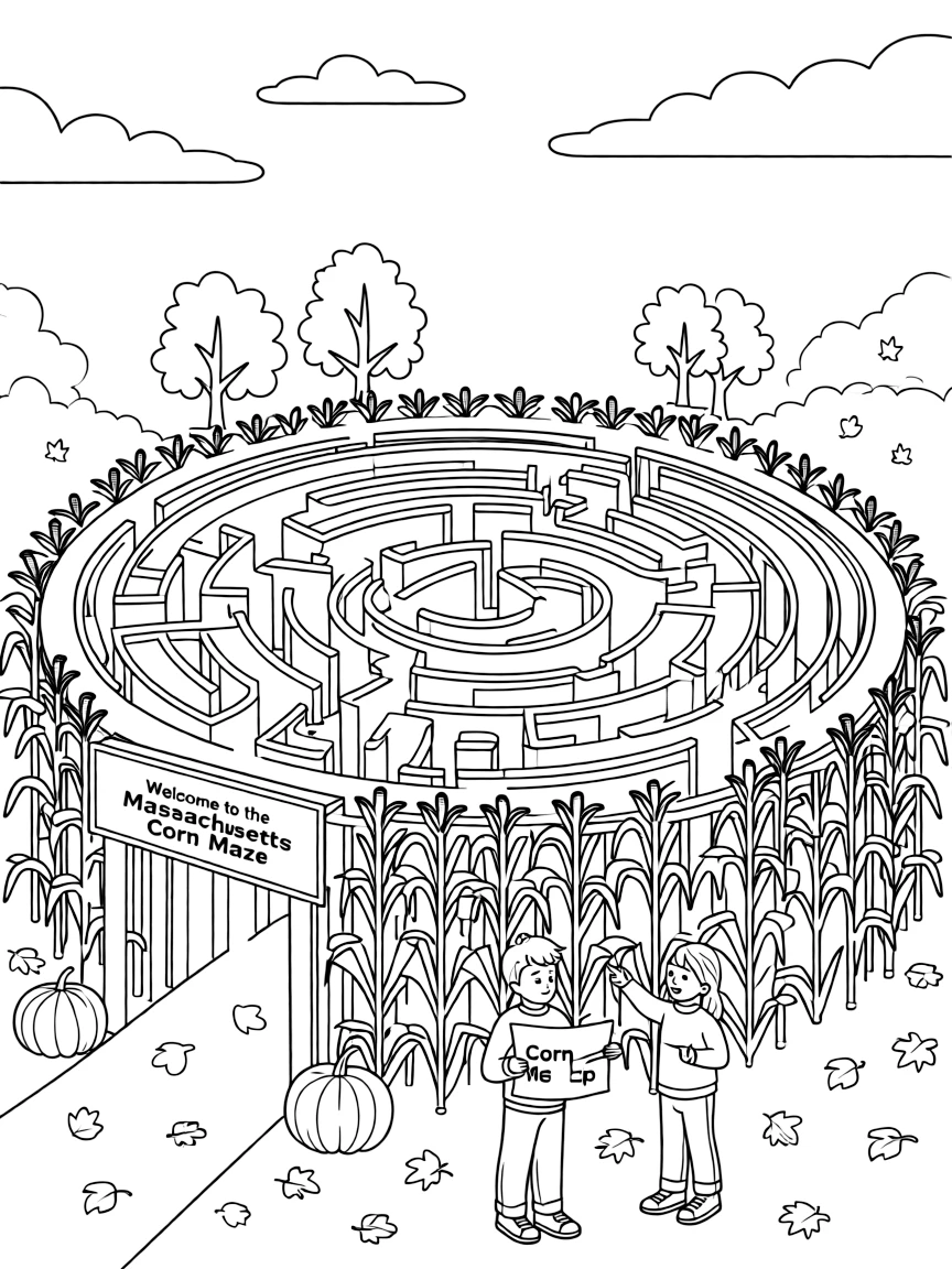 (Massachusetts) Corn maze in autumn