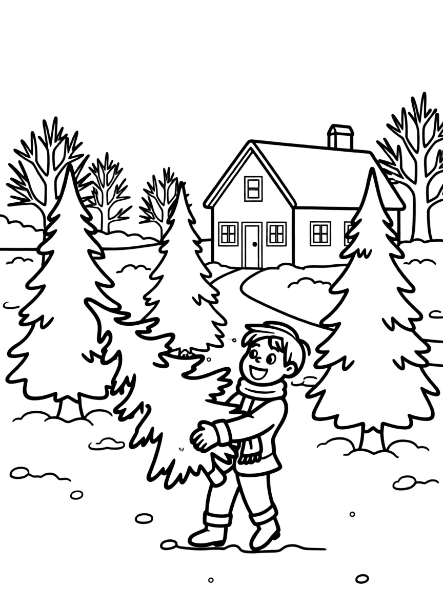 (Massachusetts) Christmas tree farm in December
