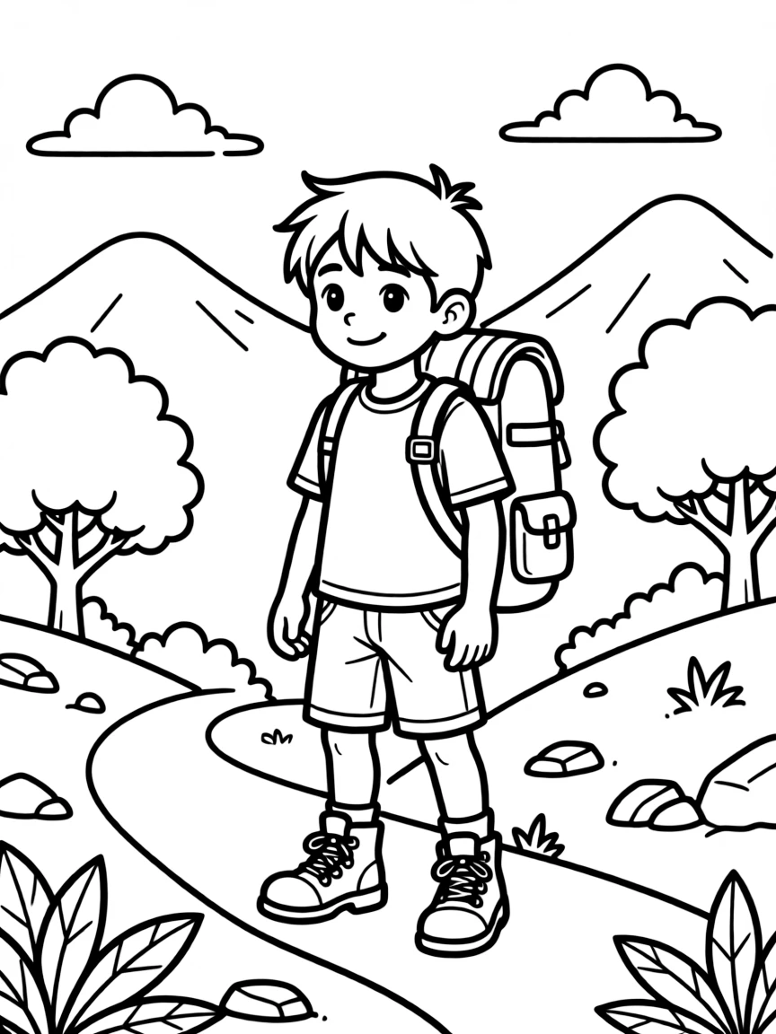 (Idaho) A hiker with a backpack in the mountains