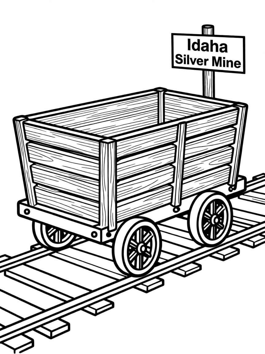 (Idaho) An old mining cart from Idaho’s silver mines