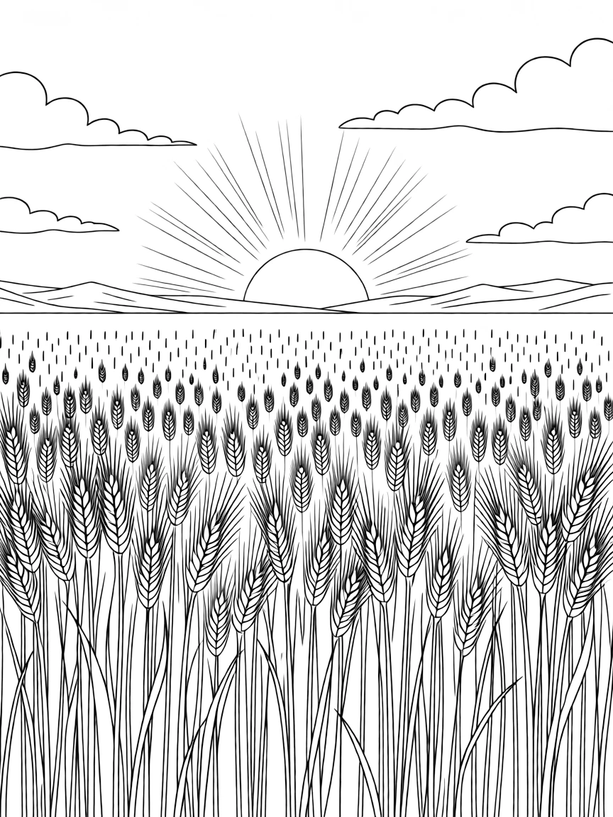 (Idaho) A sunset over an Idaho wheat field
