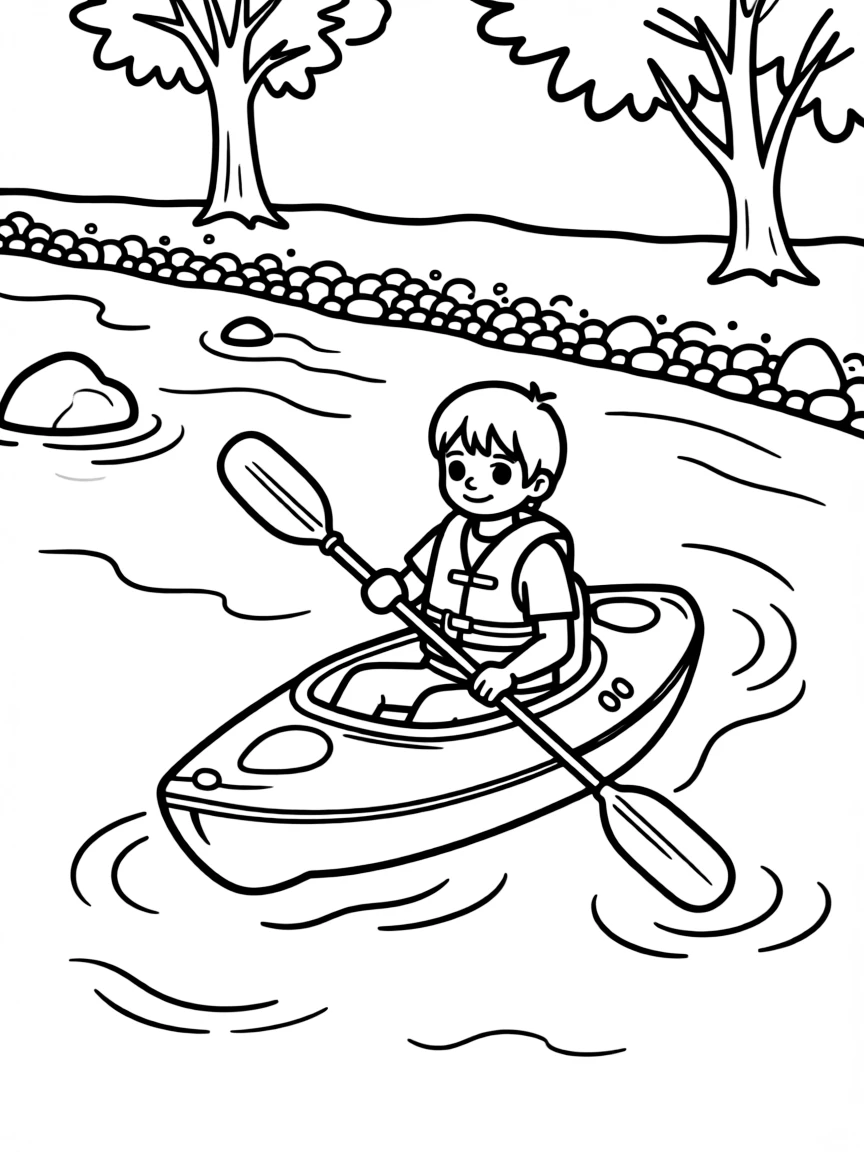 (Idaho) A child kayaking on the Salmon River