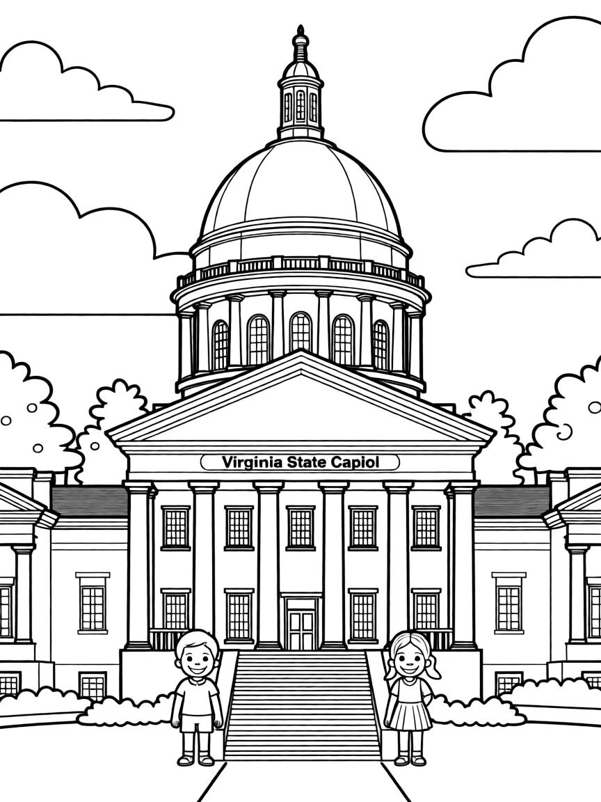 (Virginia) The Virginia State Capitol building with its iconic dome