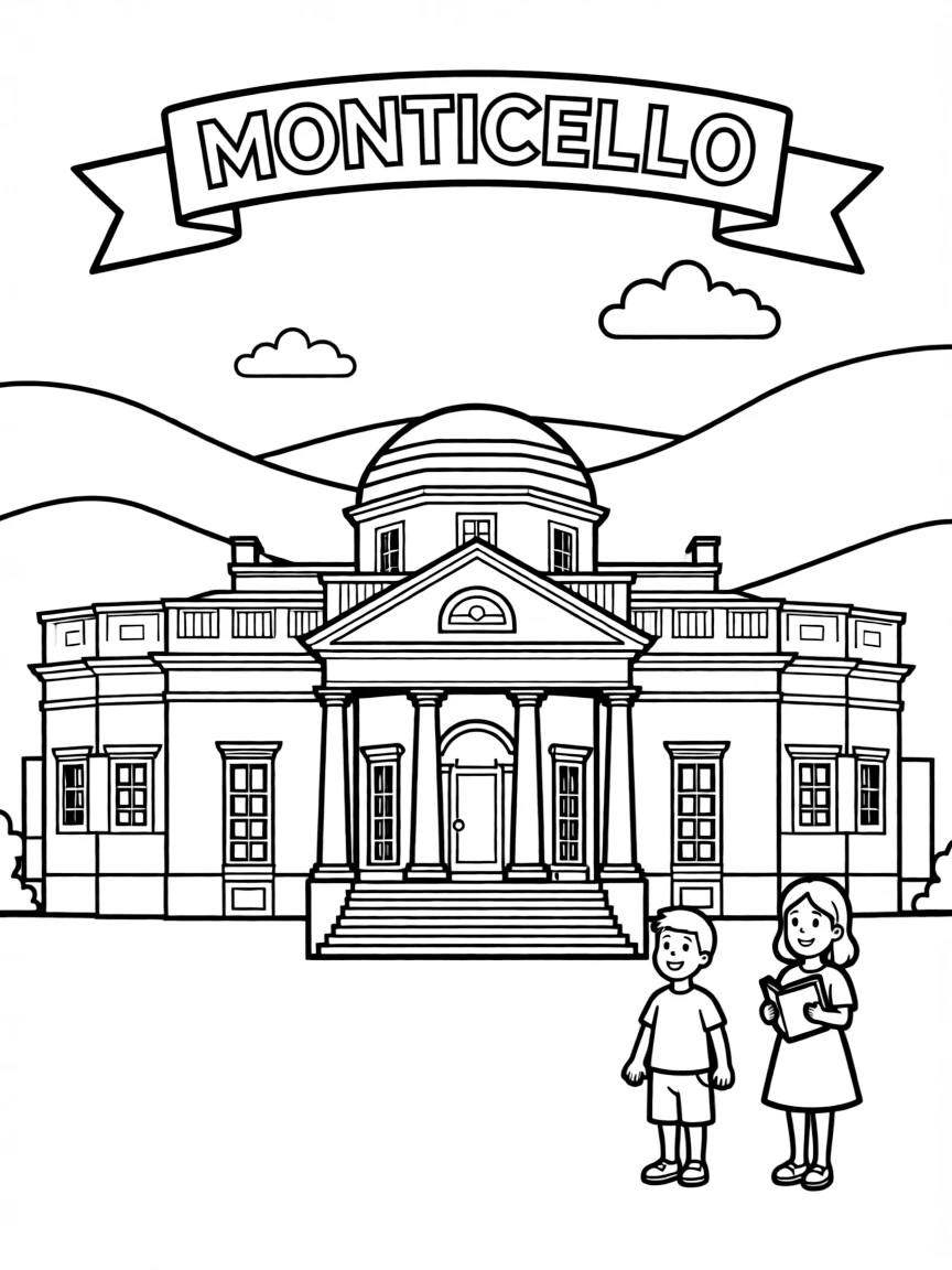 (Virginia) Monticello, Thomas Jefferson's mountaintop home with its distinctive dome