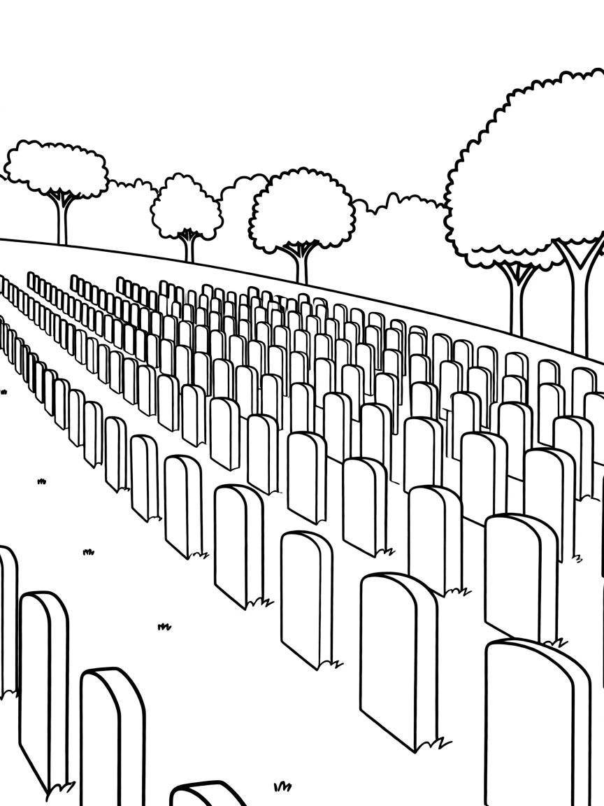 (Virginia) Arlington National Cemetery with rows of white headstones