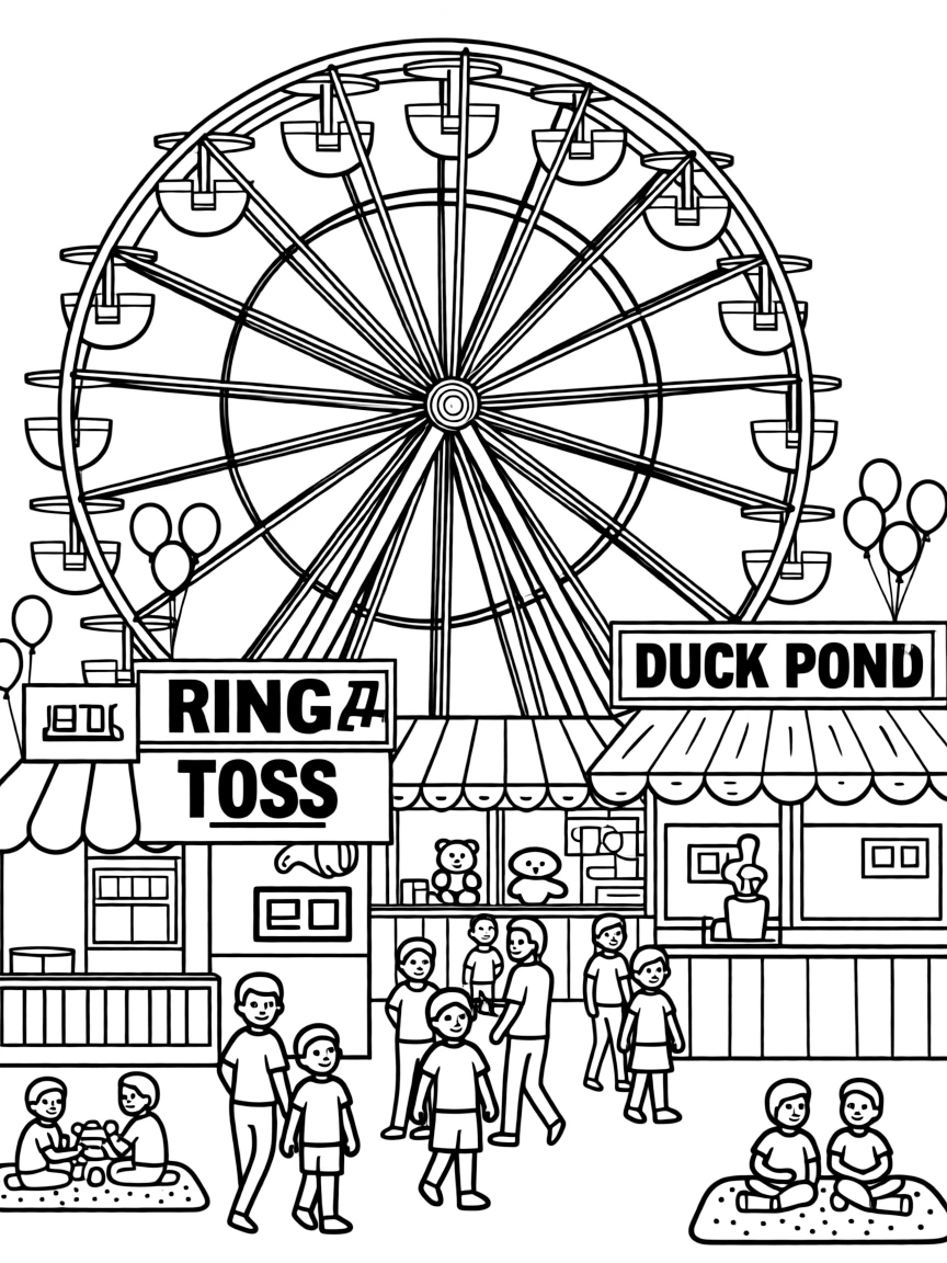 (Virginia) The Virginia State Fair with Ferris wheels and carnival games