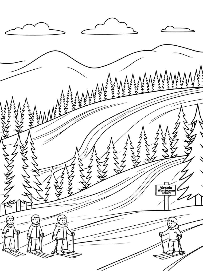 (Virginia) Wintergreen Resort ski slopes and mountain views