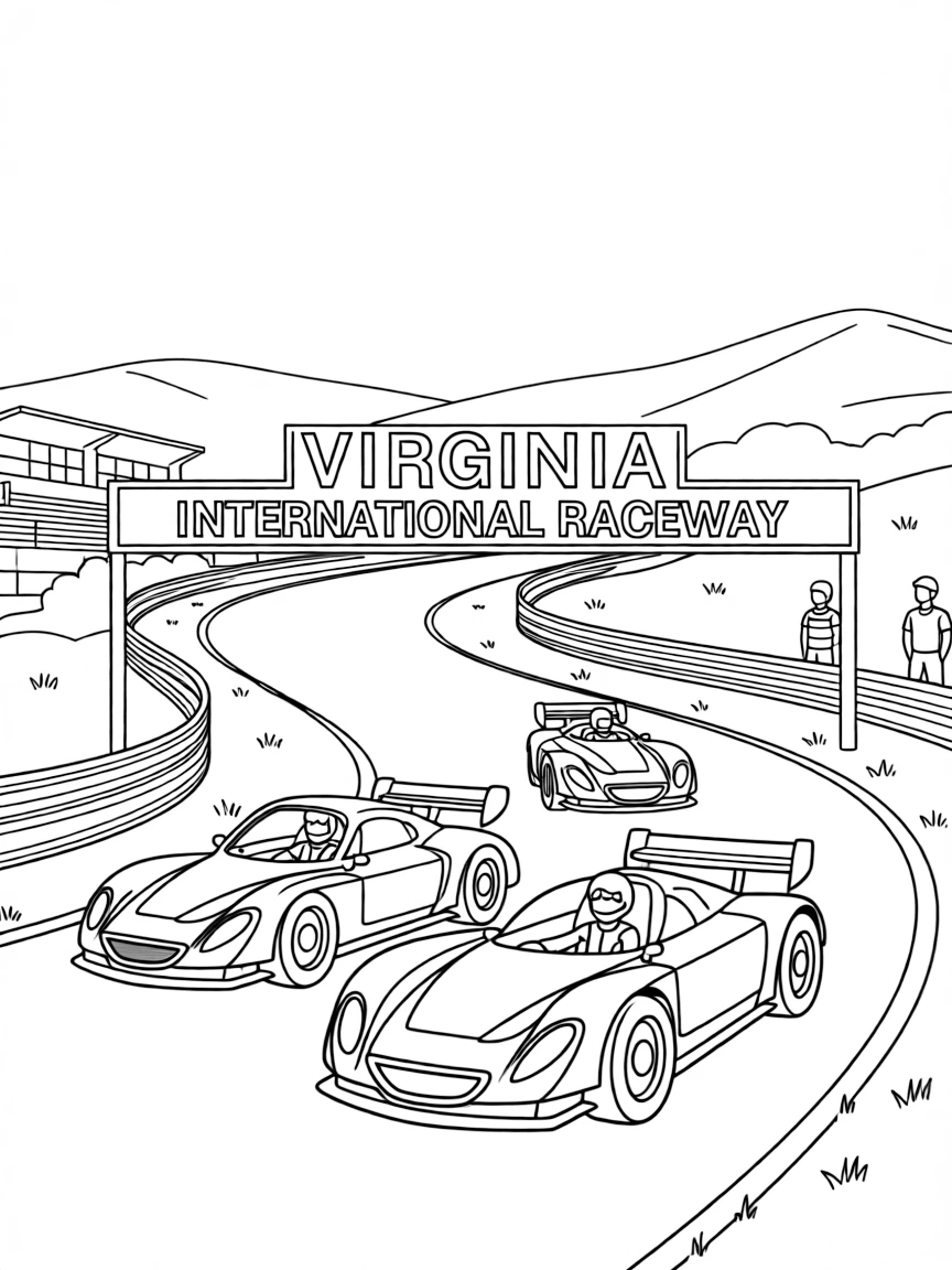 (Virginia) Virginia International Raceway with race cars