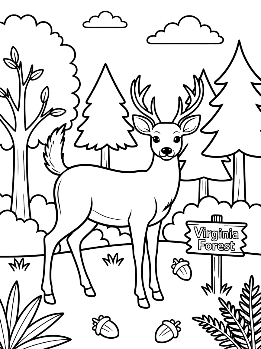 (Virginia) White-tailed deer in Virginia forests