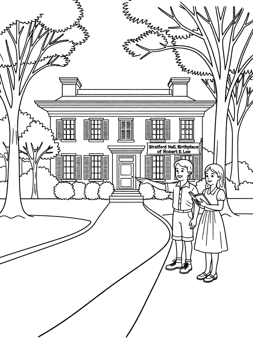 (Virginia) Stratford Hall, birthplace of Robert E. (Virginia) Lee