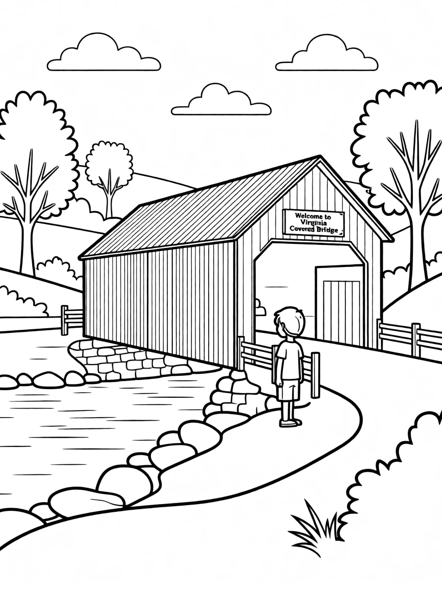 (Virginia) Virginia's covered bridges in rural settings